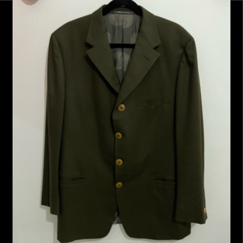SOLD Gianni Versace Men’s Couture Blazer 
Green (Olive) Jacket 48 Reg Italy